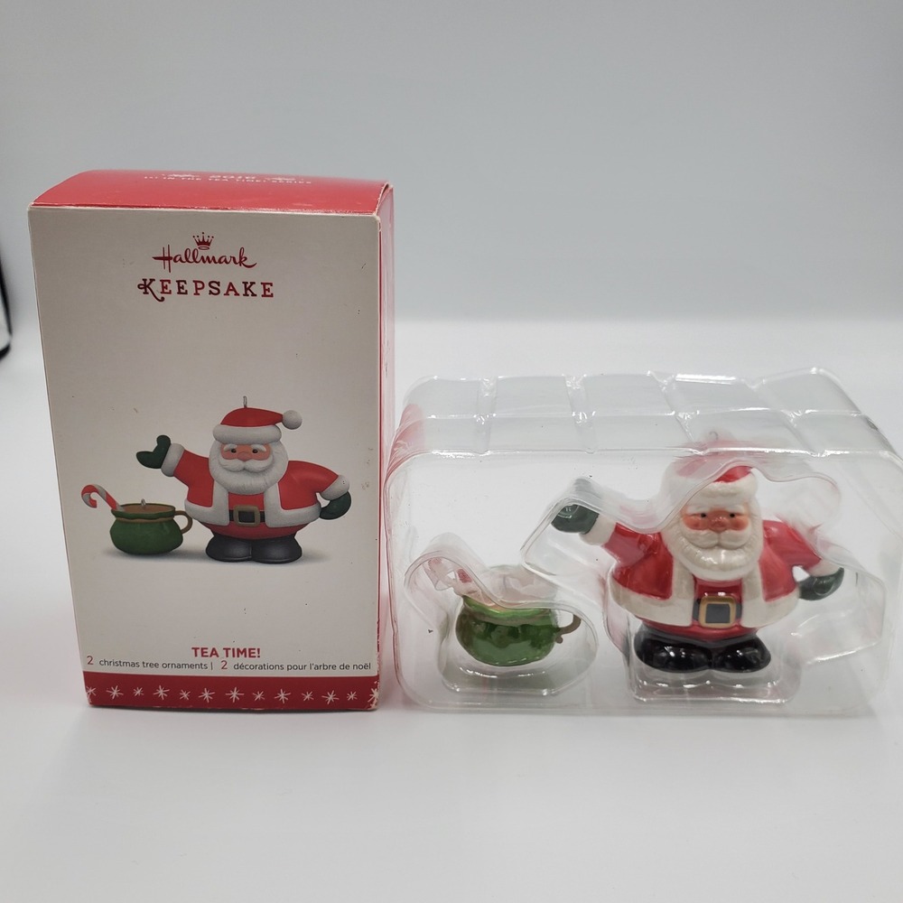 Hallmark Keepsake 2016 Tea Time Santa Teapot Ornament 1st in Series